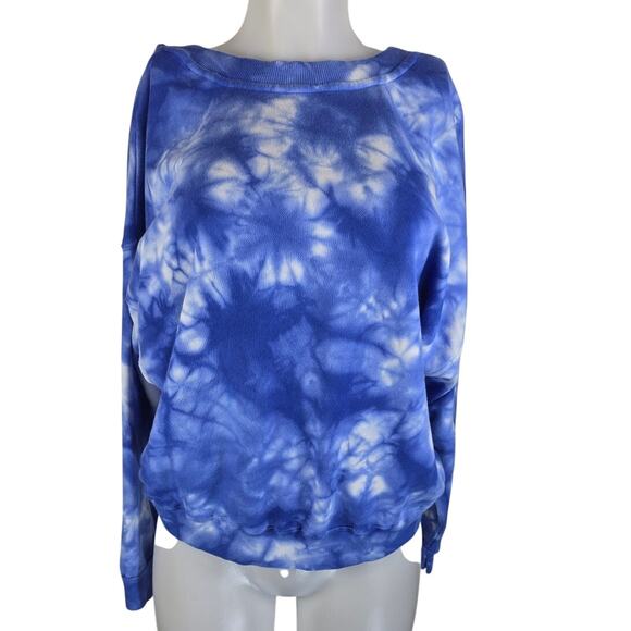 Joy Lab Crop Twist Back Blue Tie Dye Athletic Athleisure Sweatshirt Women's XS - Picture 1 of 3